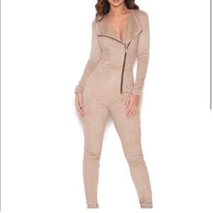 House of CB suede jumpsuit